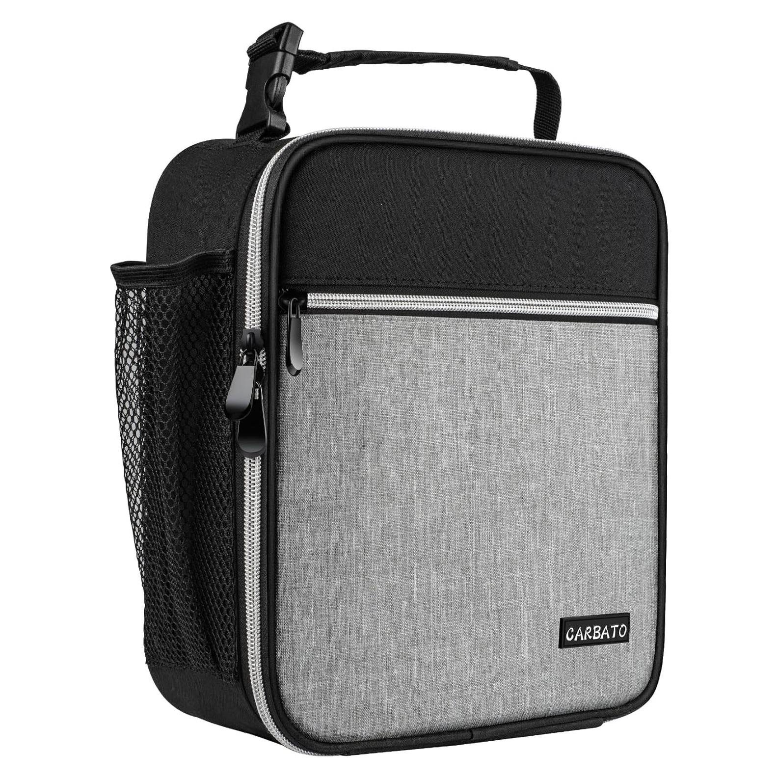 Bolsa de Almuerzo Térmica CARBATO 7L Negra y Gris Claro