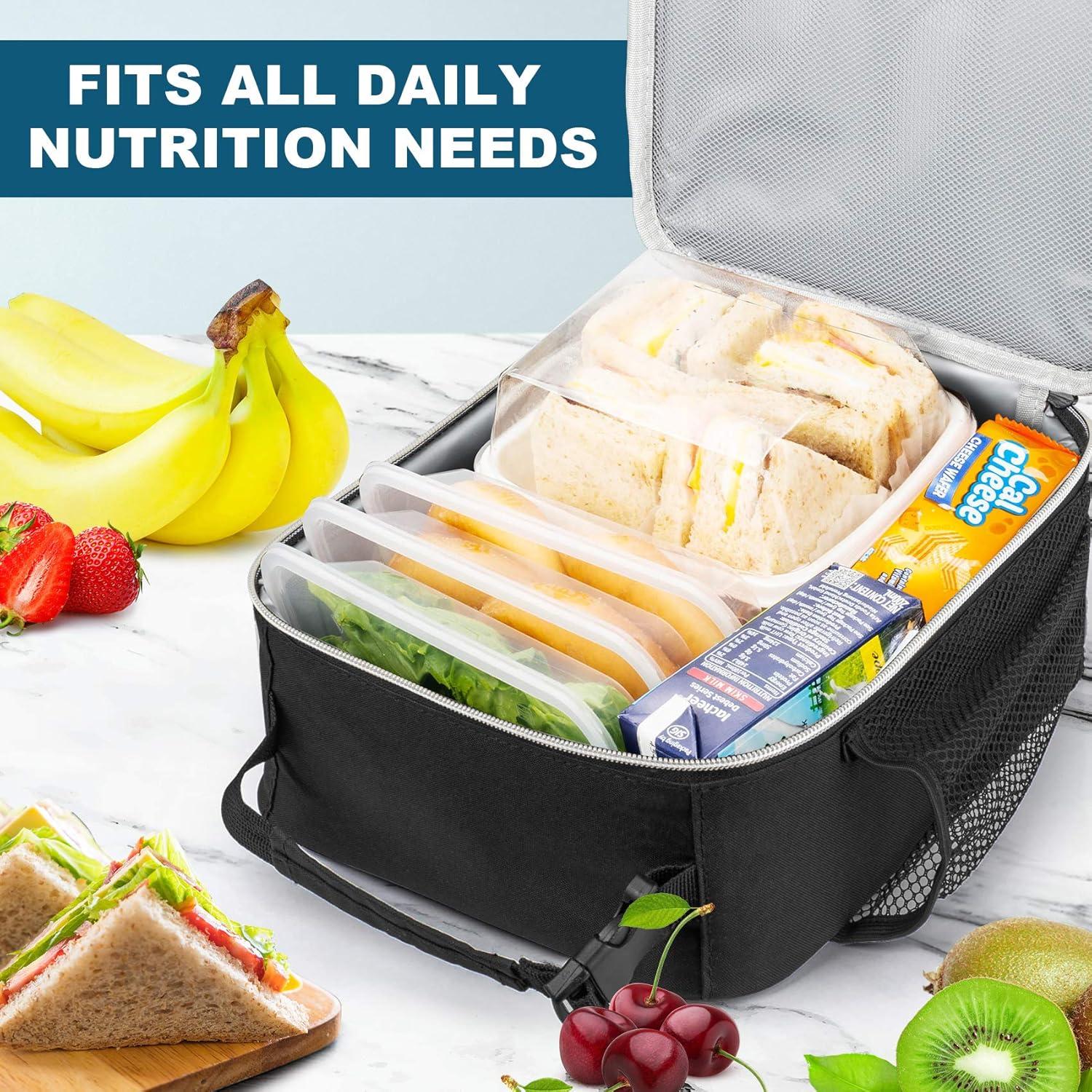 Bolsa de Almuerzo Térmica CARBATO 7L Negra y Gris Claro