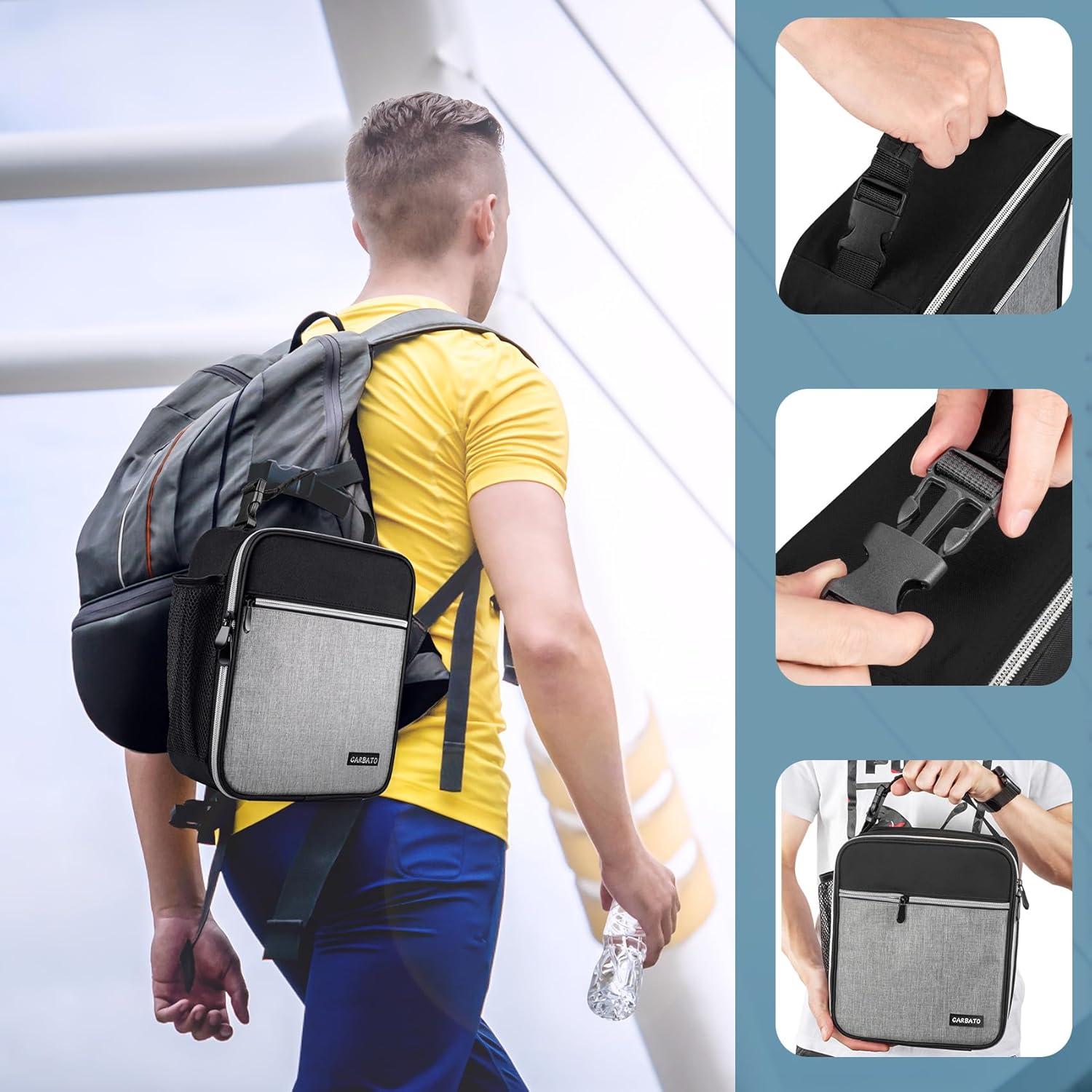 Bolsa de Almuerzo Térmica CARBATO 7L Negra y Gris Claro