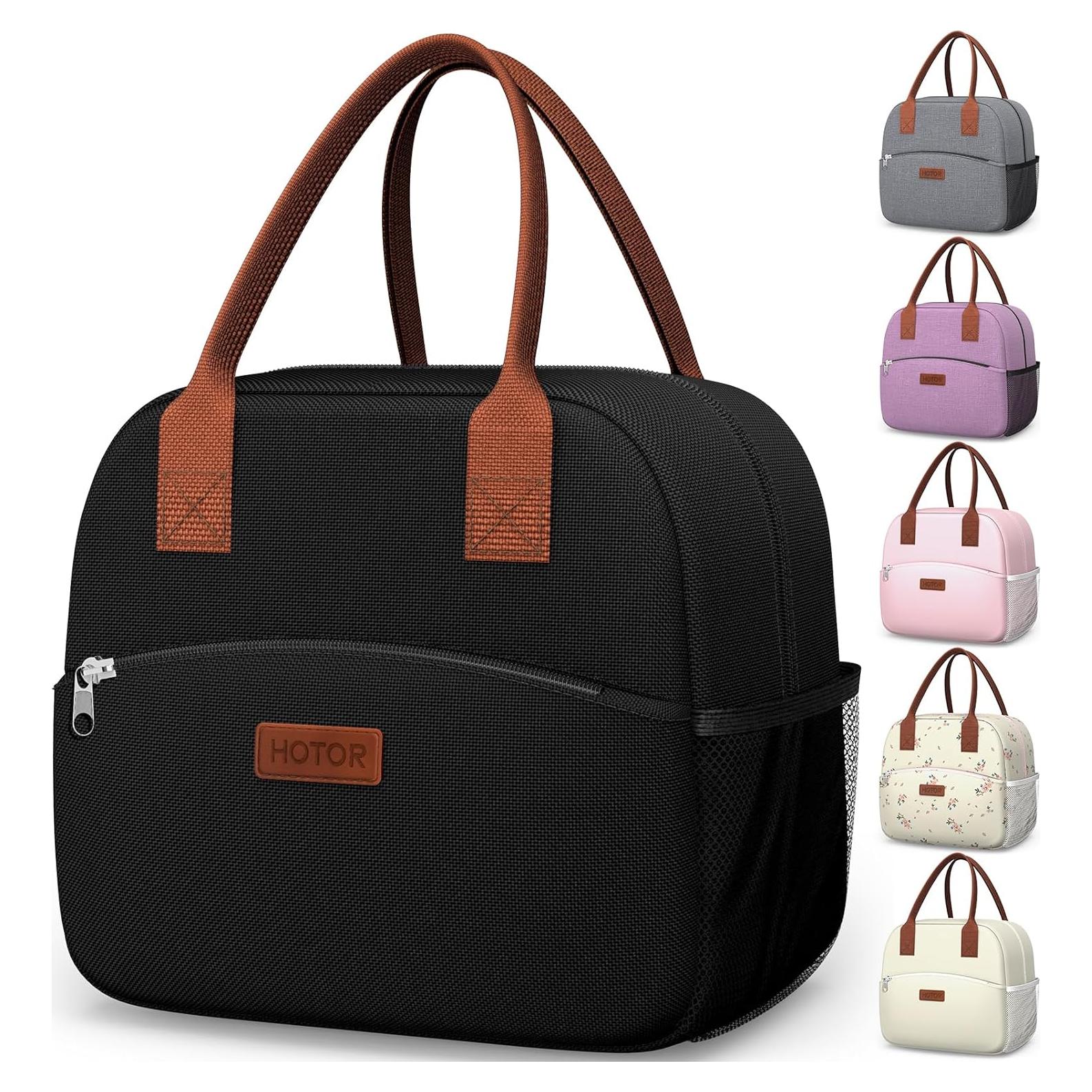 Bolsa de Almuerzo Aislada HOTOR 10L Negra - Resistente y Multifuncional