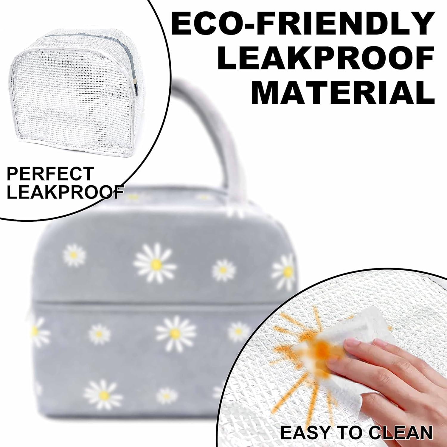 Bolsa de Almuerzo Aislada Sonuimy Gris Floral 22.86x15.24x20.07 cm