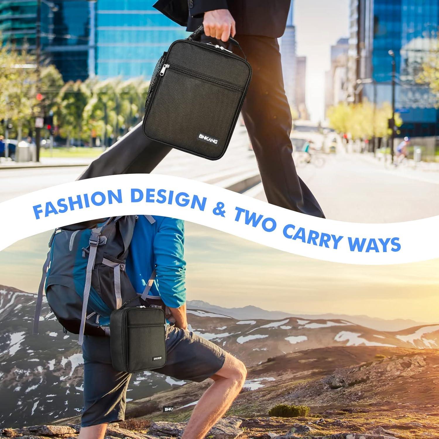 Bolsa de Almuerzo Aislada BNKANG Negra Compacta 22x11x26cm