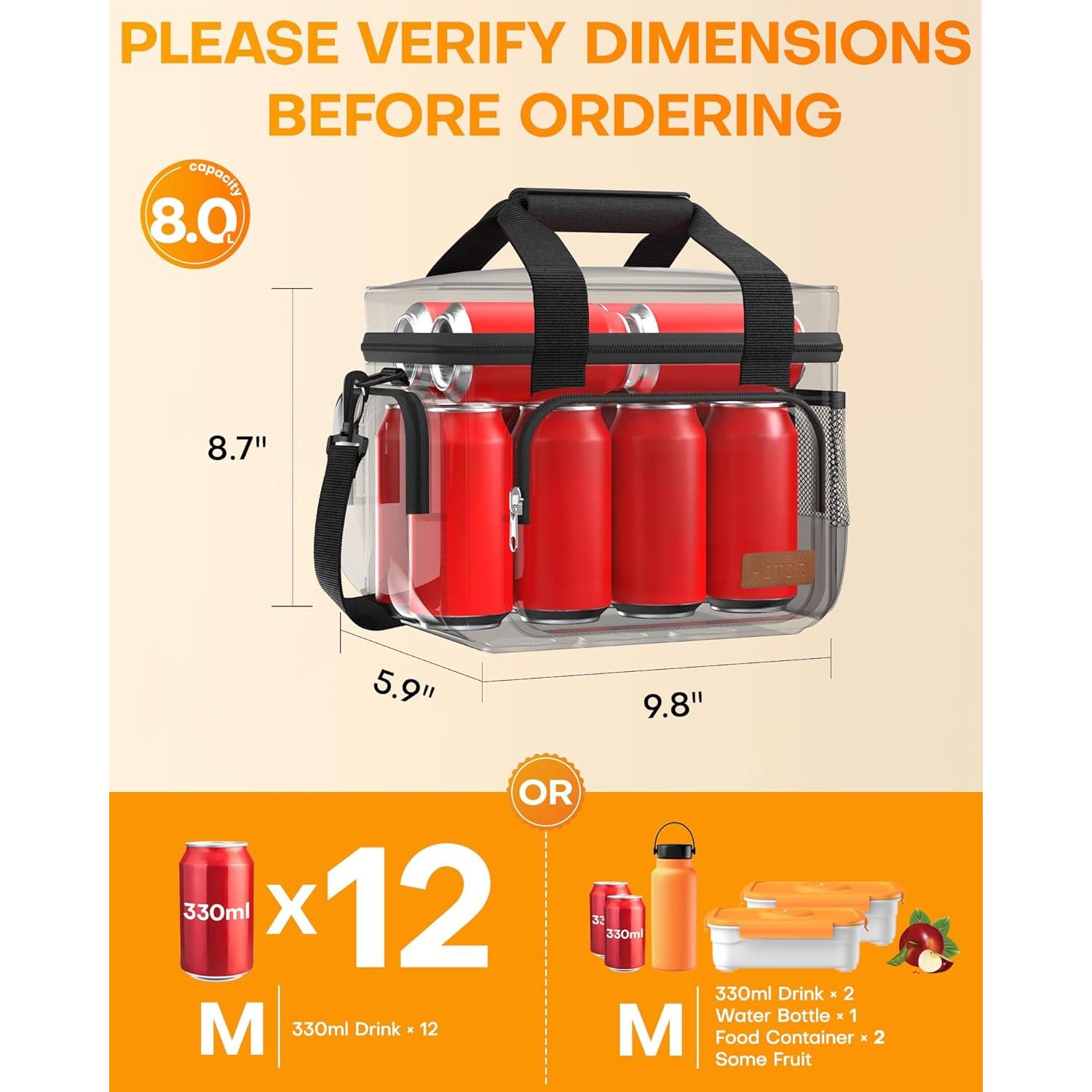Caja de Almuerzo Térmica HOTOR 8L Negra A Prueba de Fugas