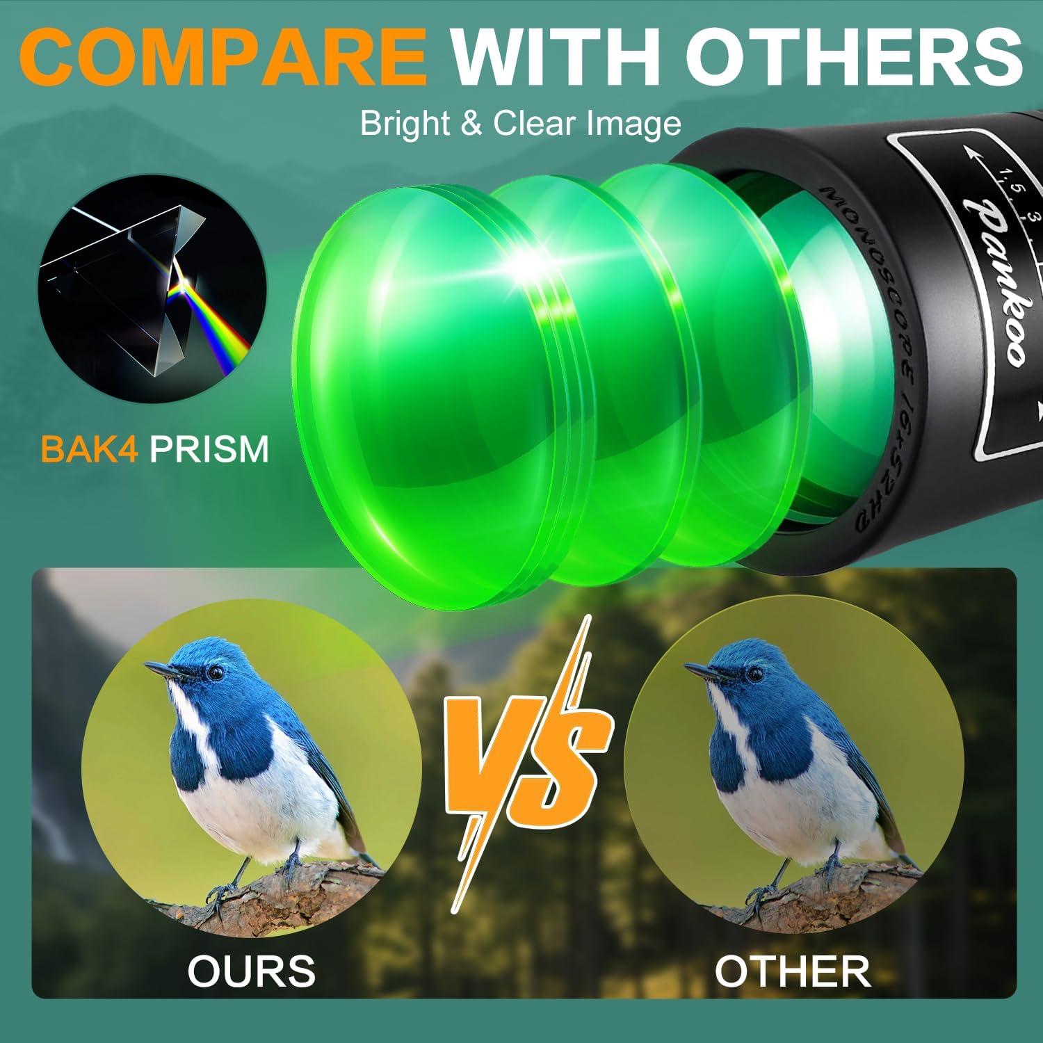 Telescopio Monocular Pankoo 16x52 HD Compacto para Aves