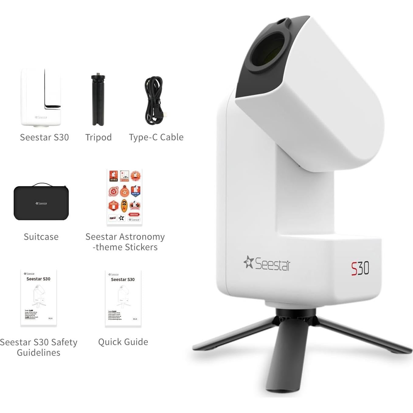 Telescopio Digital ZWO Seestar S30 Ultra-Portátil 1.65 kg