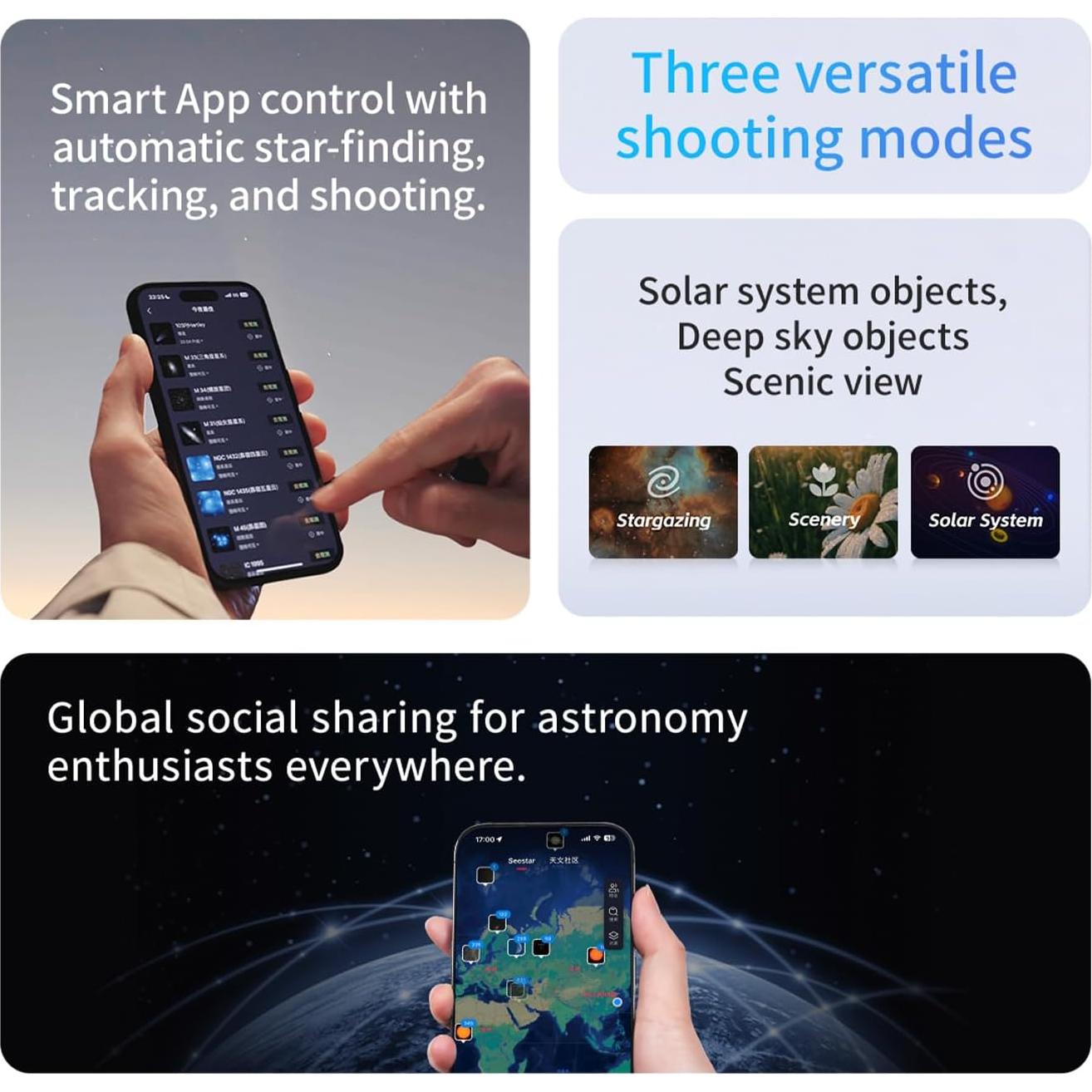 Telescopio Digital ZWO Seestar S30 Ultra-Portátil 1.65 kg