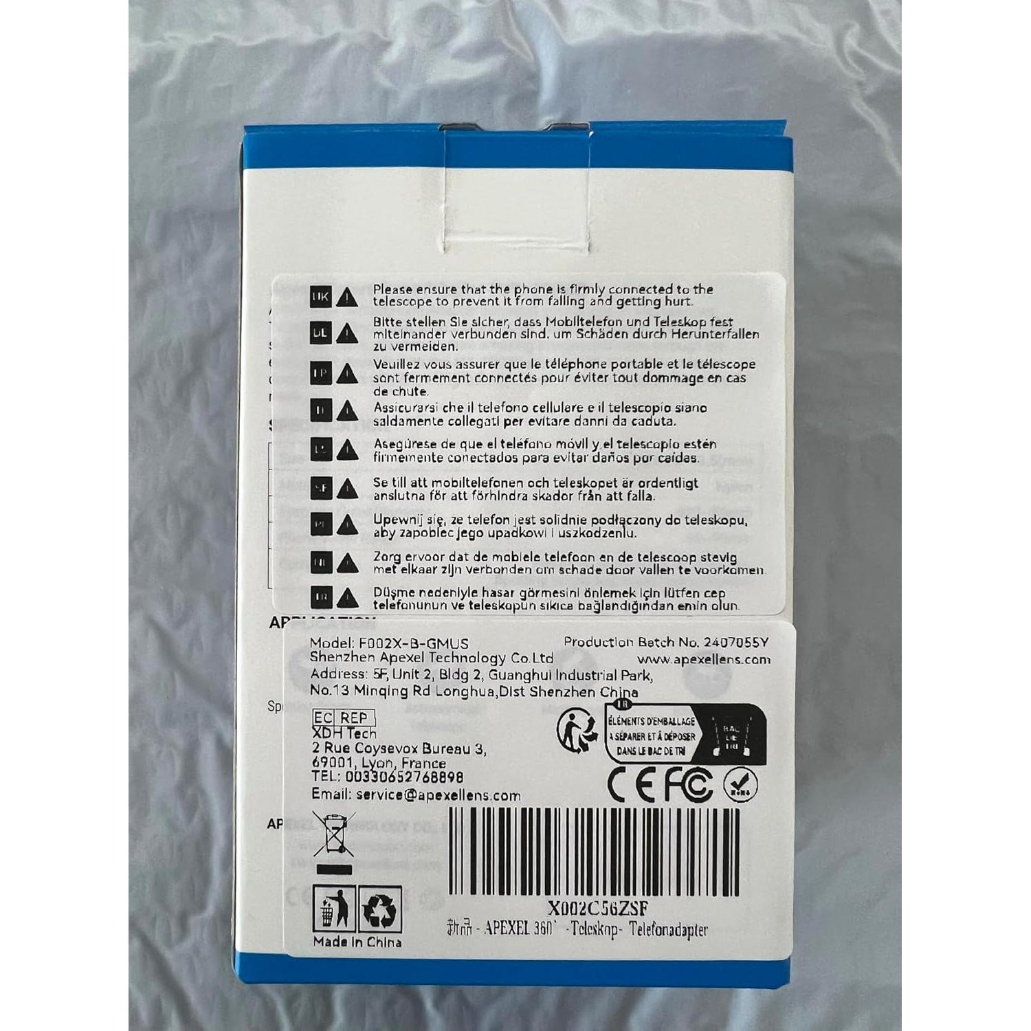 Adaptador de Teléfono APEXEL para Telescopio y Microscopio