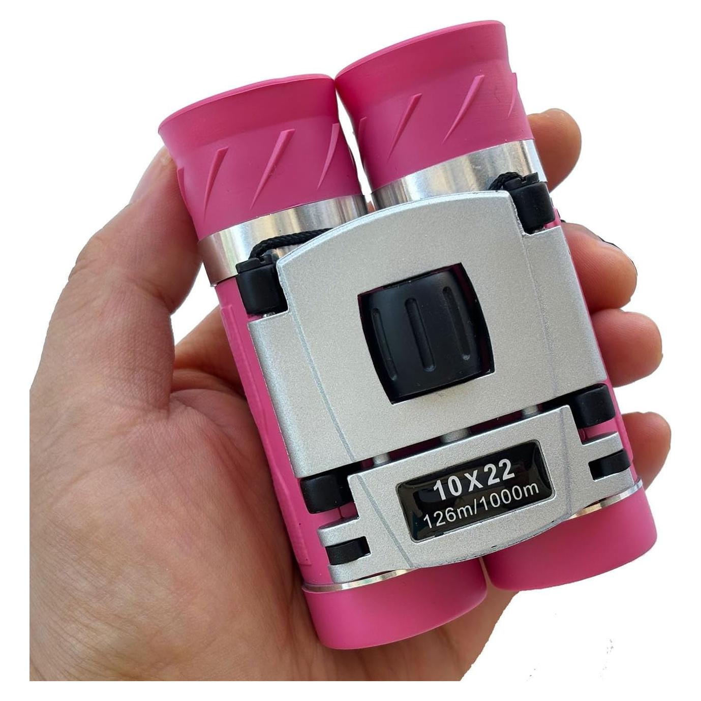 Binoculares Compactos 10x22 Walkebuy Rosa para Observación