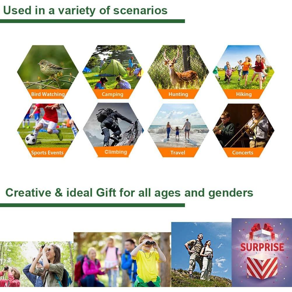 Binoculares Compactos 10x22 Walkebuy Rosa para Observación