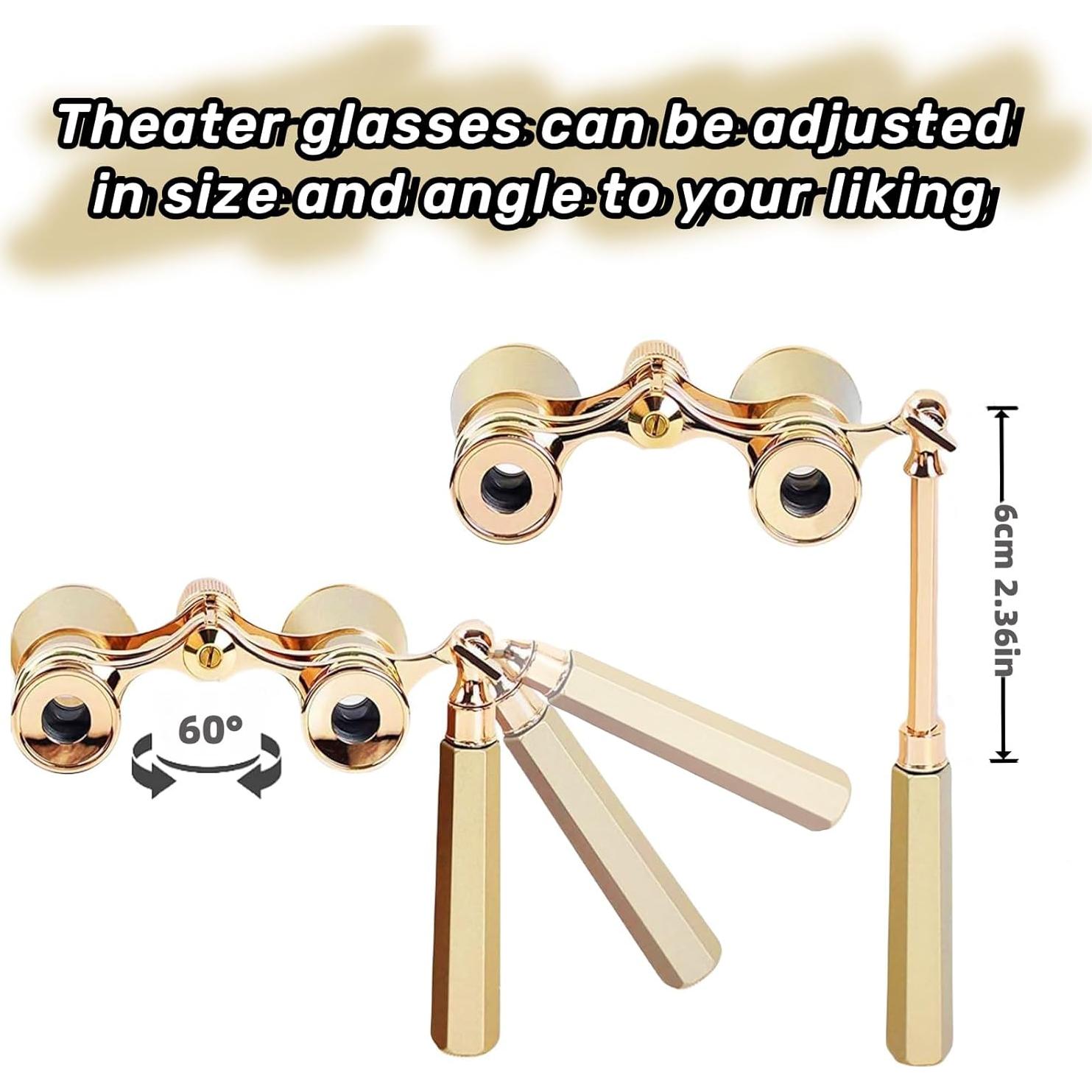 Binoculares de Ópera H2ONDBQF 3X25 Vintage Ajustables 170g