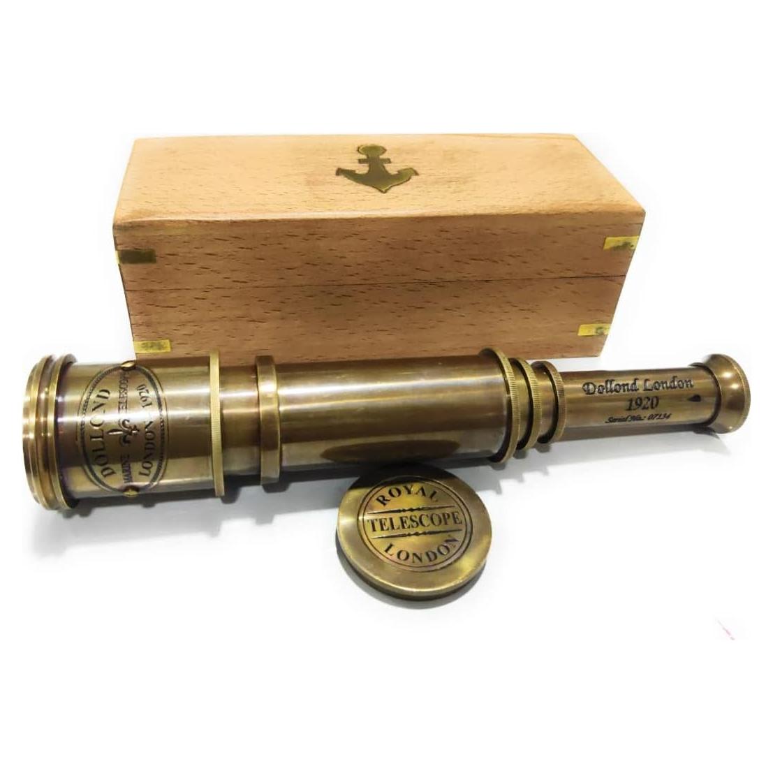 Telescopio de Bronce Pirata Nauticalmart 45.72 cm Óptica Vidrio