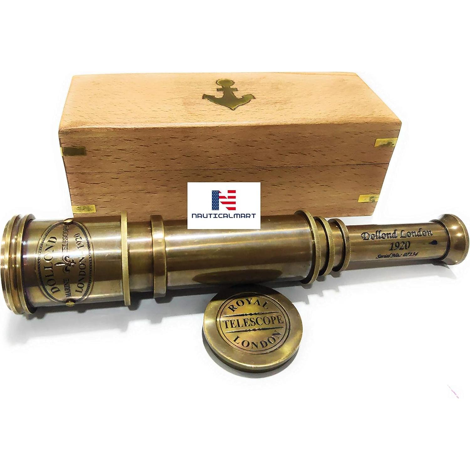 Telescopio de Bronce Pirata Nauticalmart 45.72 cm Óptica Vidrio