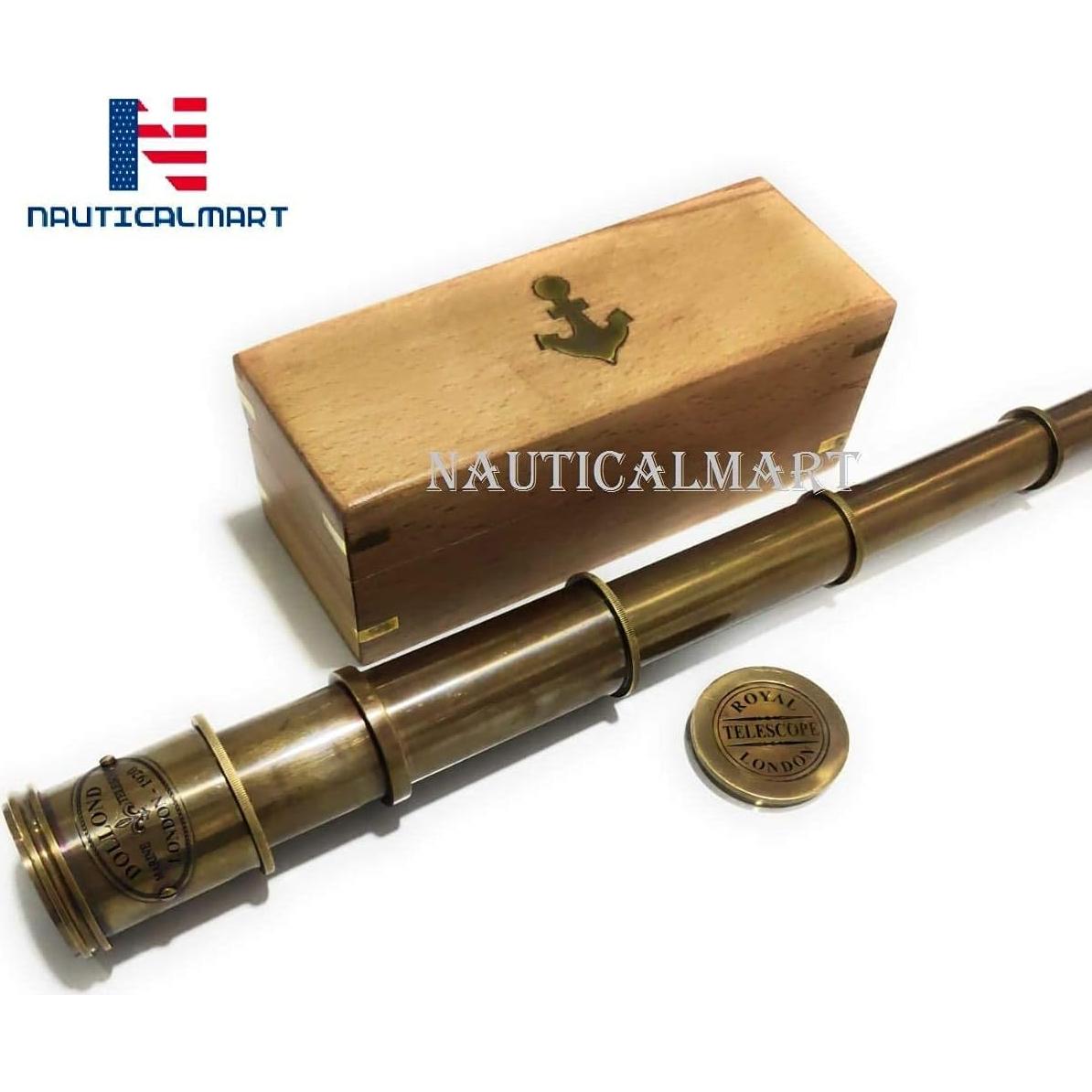 Telescopio de Bronce Pirata Nauticalmart 45.72 cm Óptica Vidrio