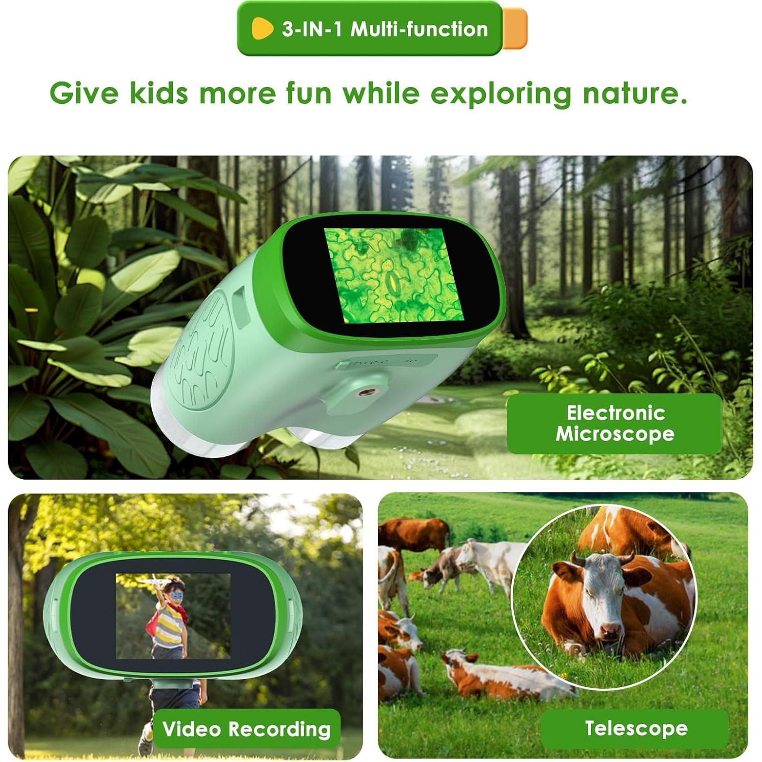 Microscopio Digital ZOMFOM 3-en-1 para Niños 800X HD