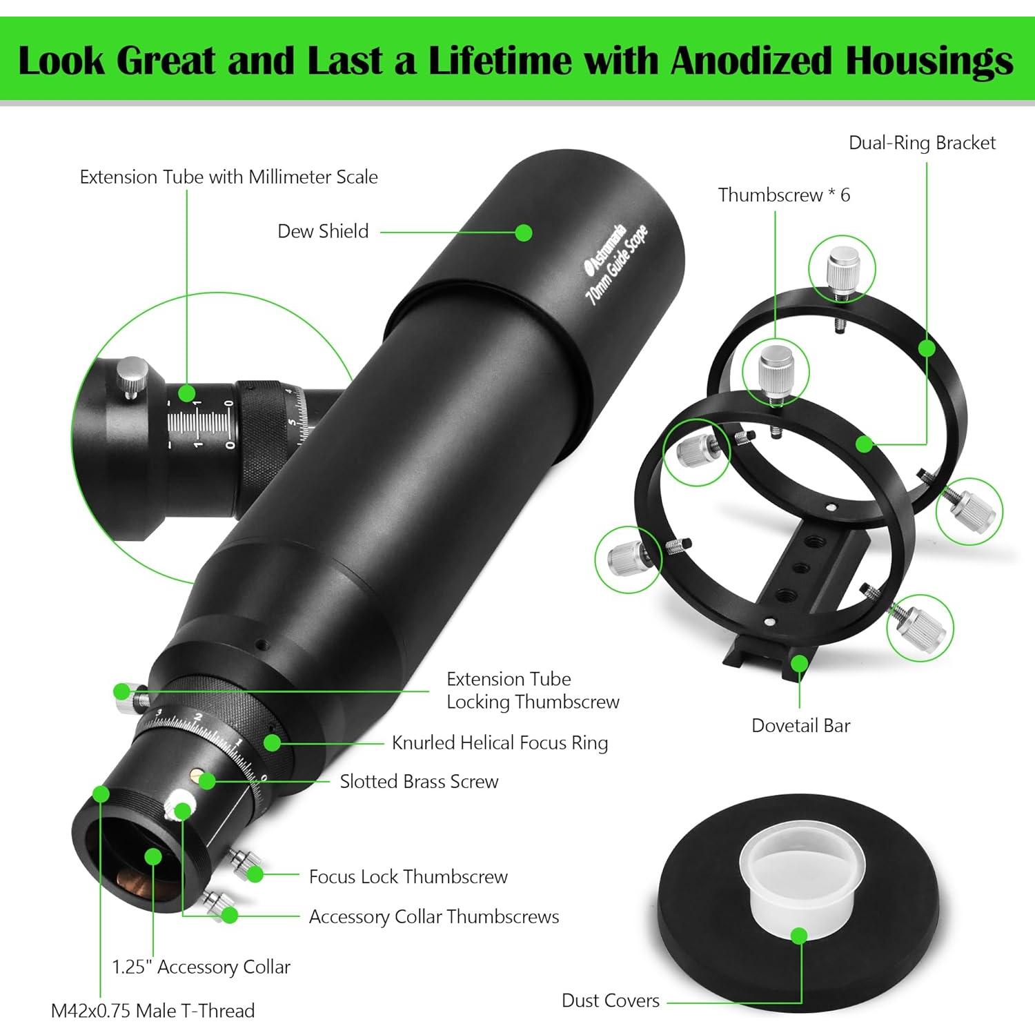 Guía Astronómica Astromania 70mm FMC con Focador Helicoidal