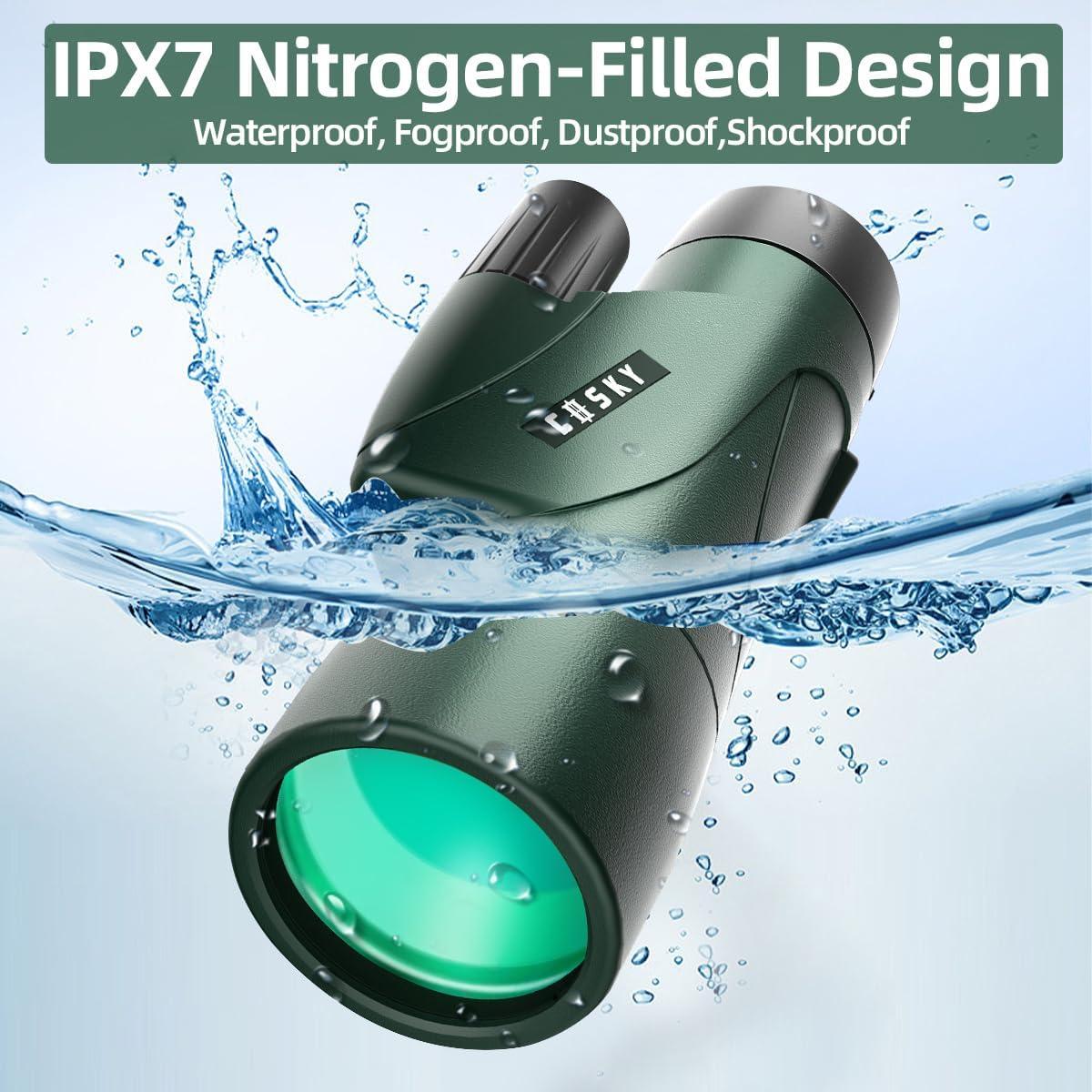 Monocular Gosky 12x55 HD con prisma BAK4 y lente FMC