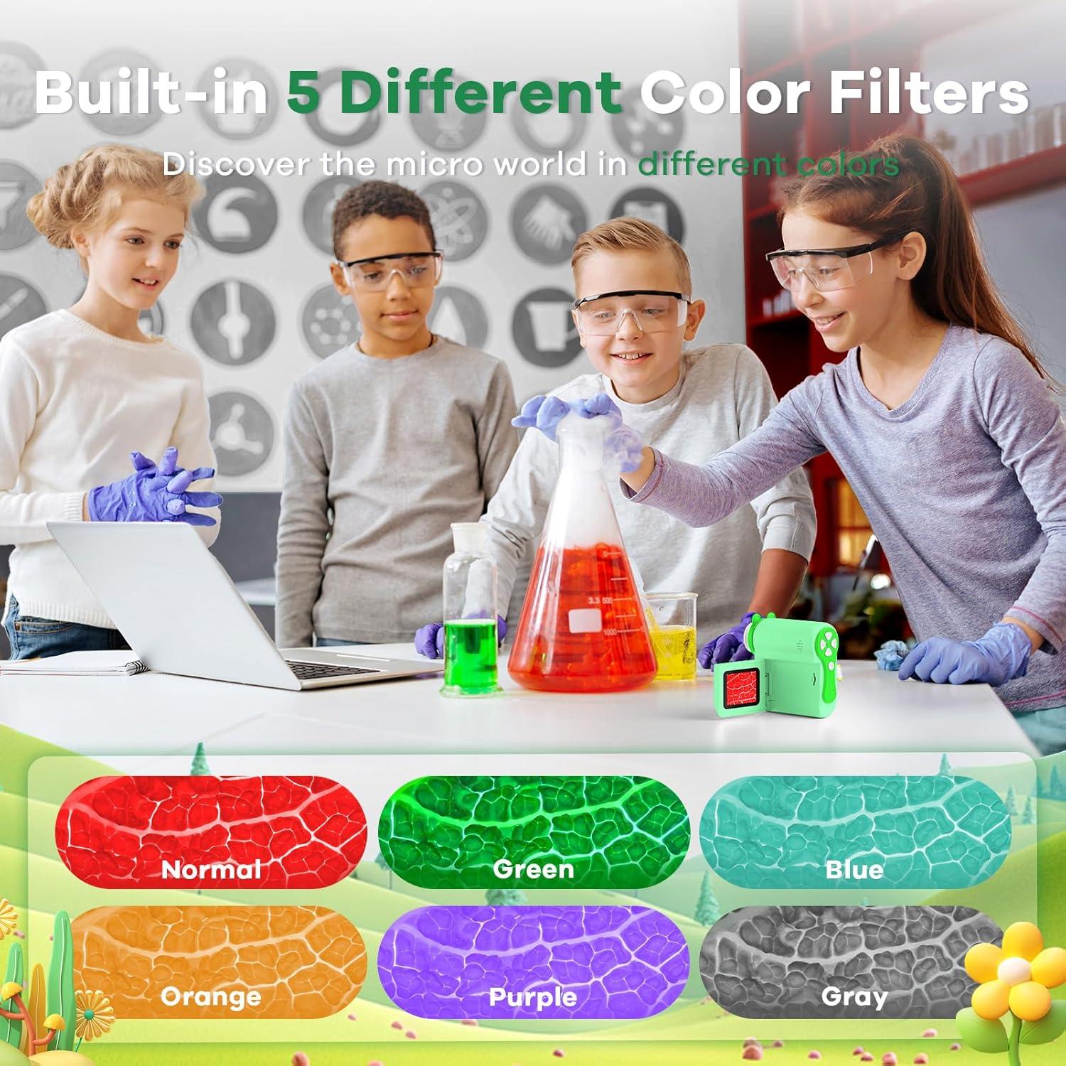 Microscopio Portátil Hideal HP60 para Niños 100X-1000X Verde