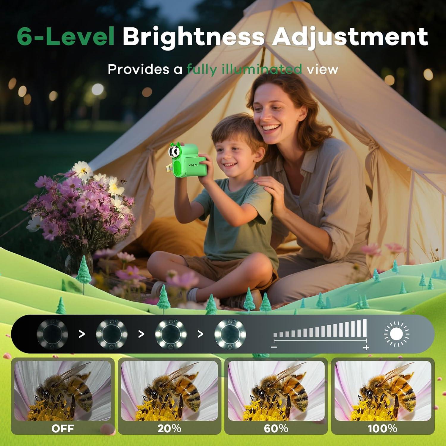 Microscopio Portátil Hideal HP60 para Niños 100X-1000X Verde