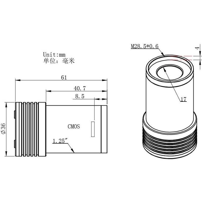 Cámara Astronómica ZWO ASI120MM-Mini 1.2MP USB Tipo-C
