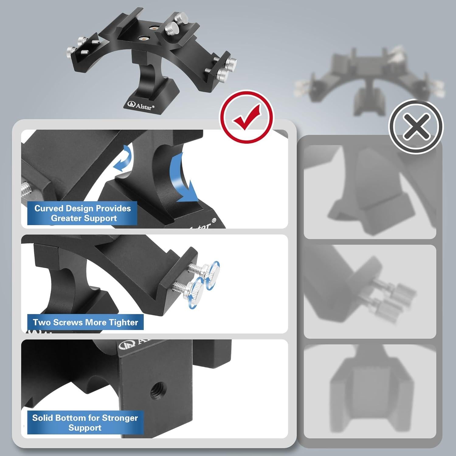 Soporte de Alcance Tri Finder Alstar - Montura de Aluminio para 3 Dispositivos
