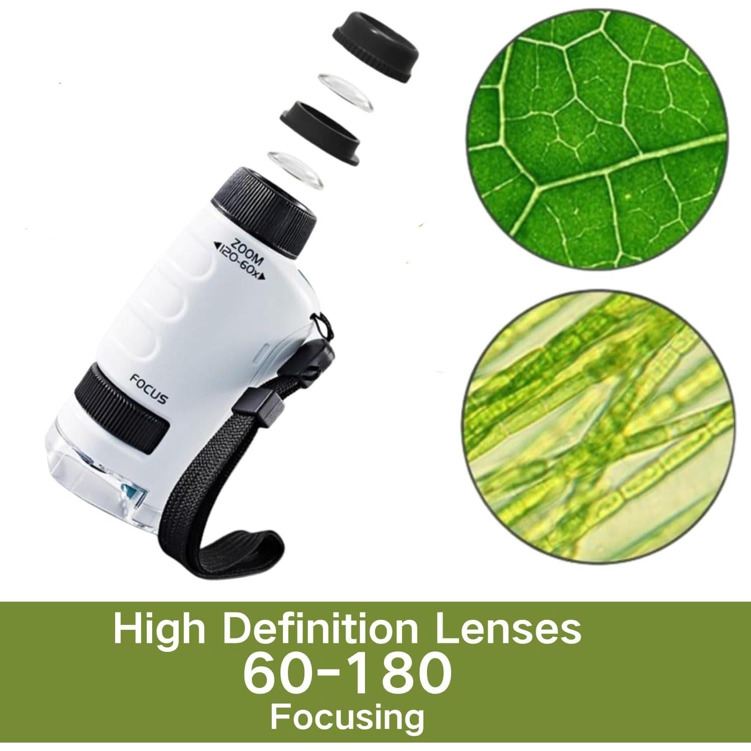 Mini Microscopio Little Marvin 2025, Aumento 60x-120x, LED