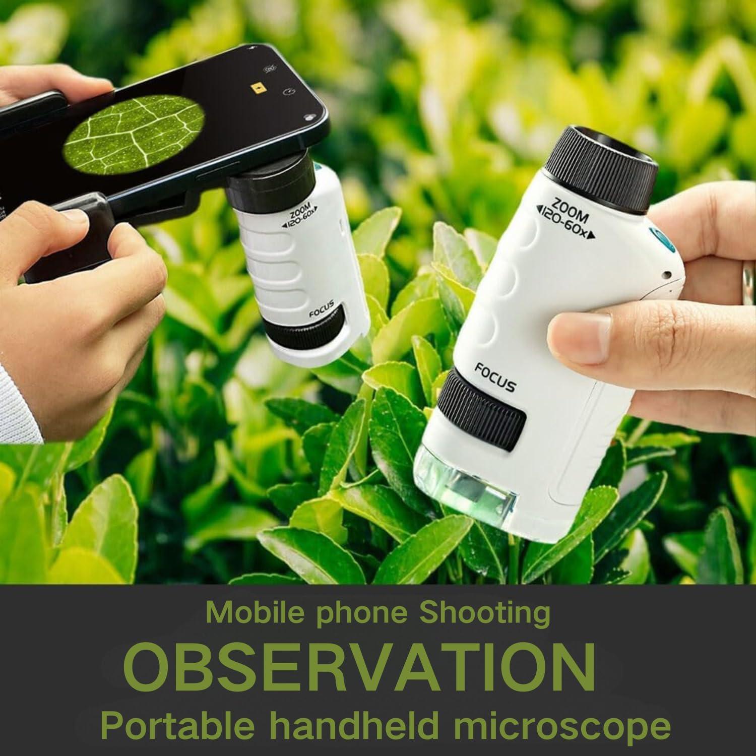 Mini Microscopio Little Marvin 2025, Aumento 60x-120x, LED