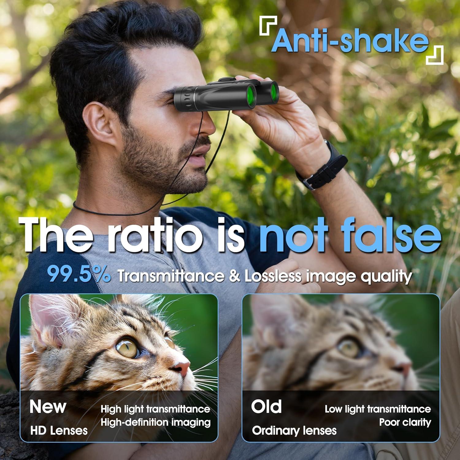 Binoculares Compactos Vundueh 12x60 HD Impermeables para Niños y Adultos