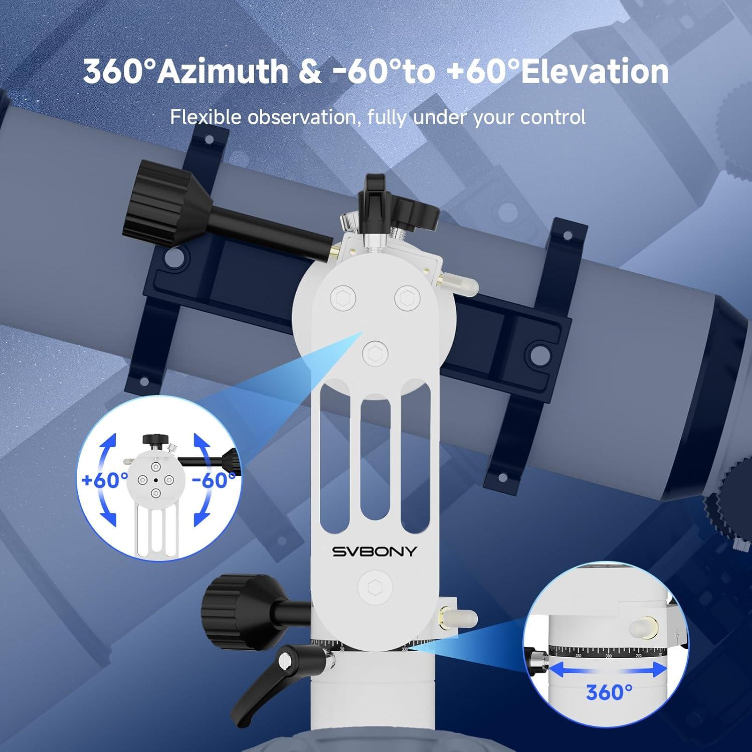 Soporte Altazimut Mini SVBONY SV225, 5kg, Ligero y Ajustable