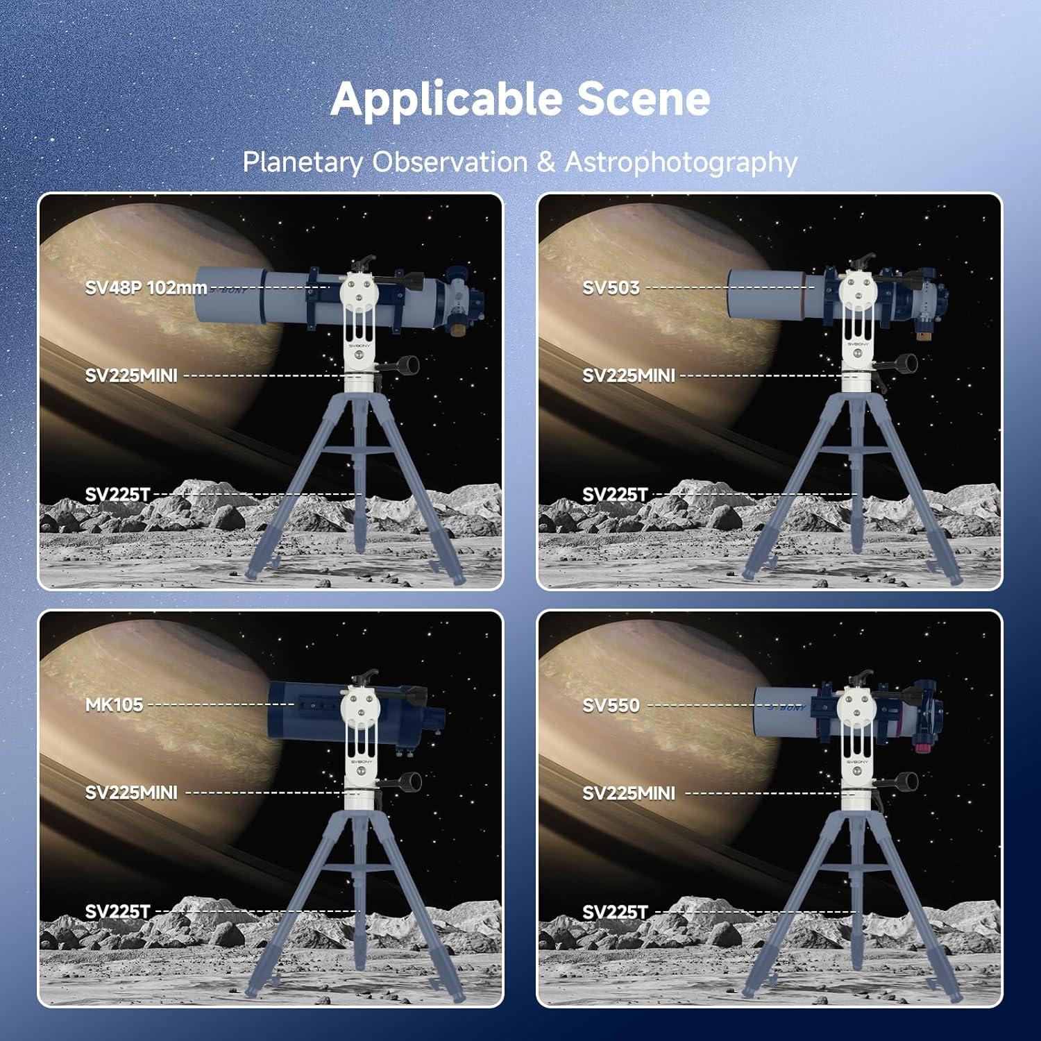 Soporte Altazimut Mini SVBONY SV225, 5kg, Ligero y Ajustable
