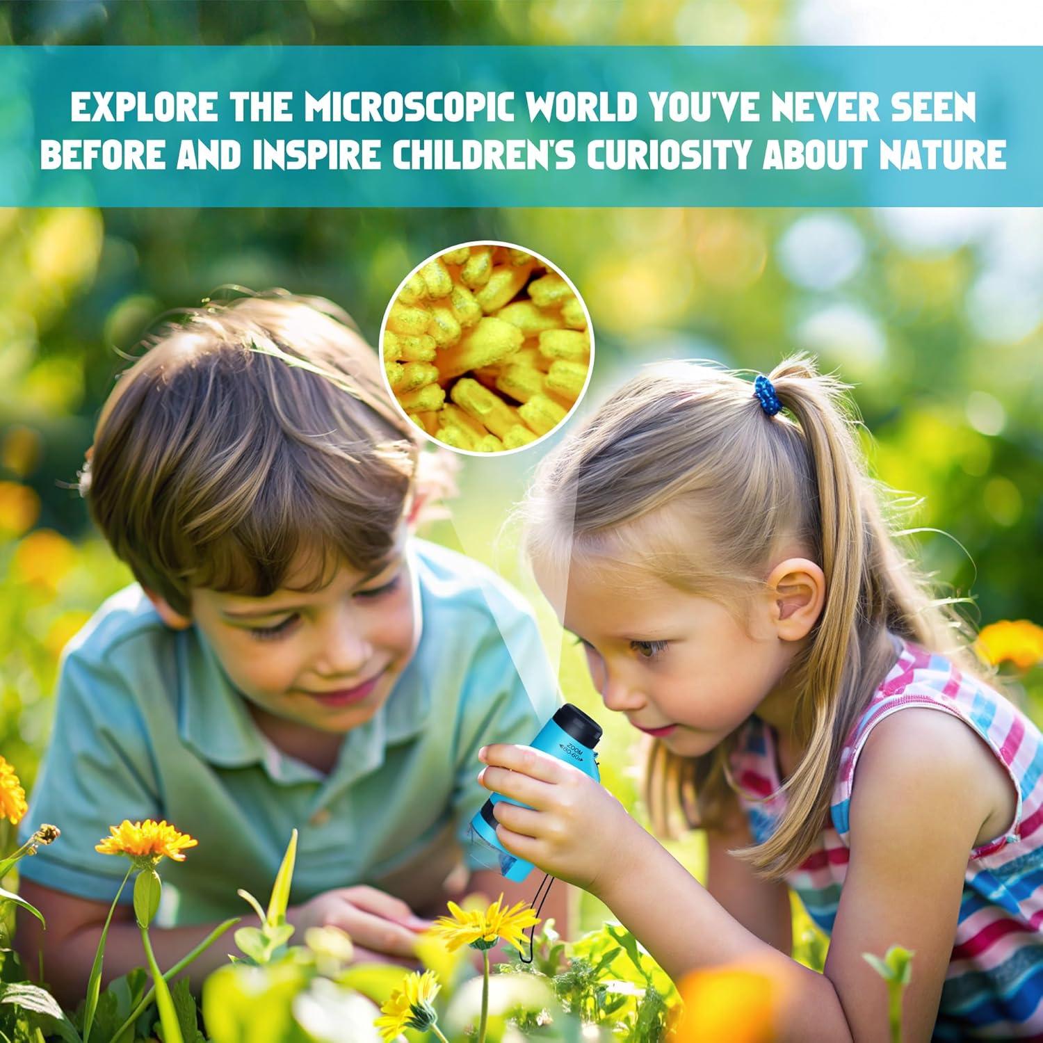 Microscopio Portátil CUKU para Niños 60x-180x con 12 Diapositivas