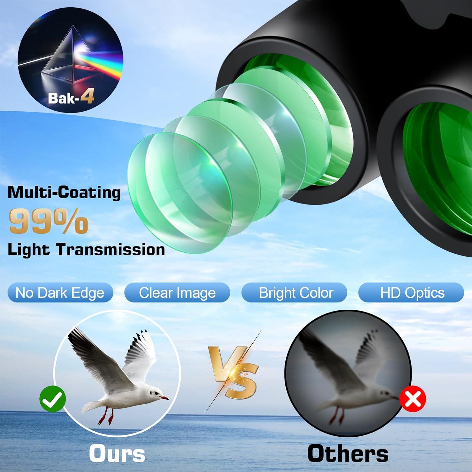 Binoculares Compactos Dazftiey 12x25 Ligeros para Adultos y Niños