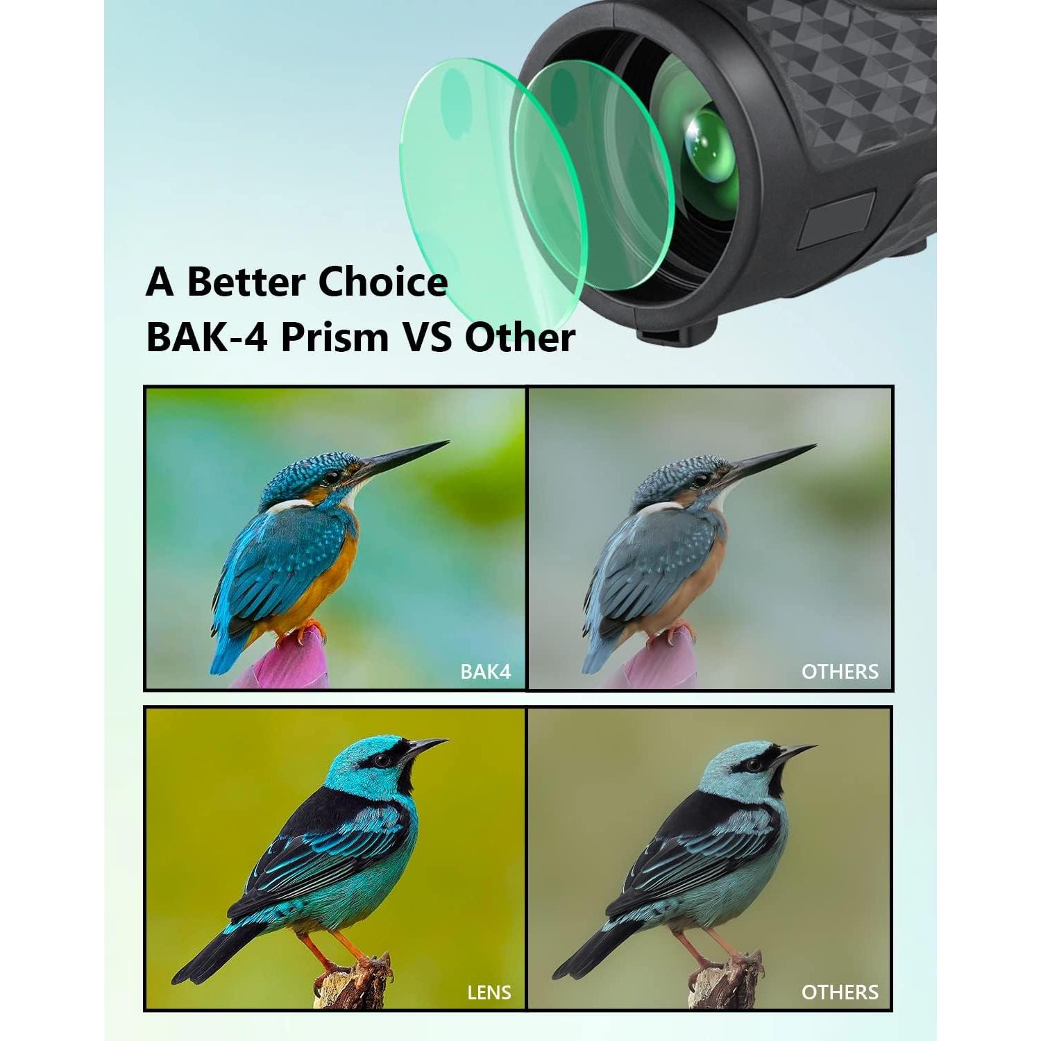 Monocular 80x100 MICOTA con adaptador para smartphone y trípode