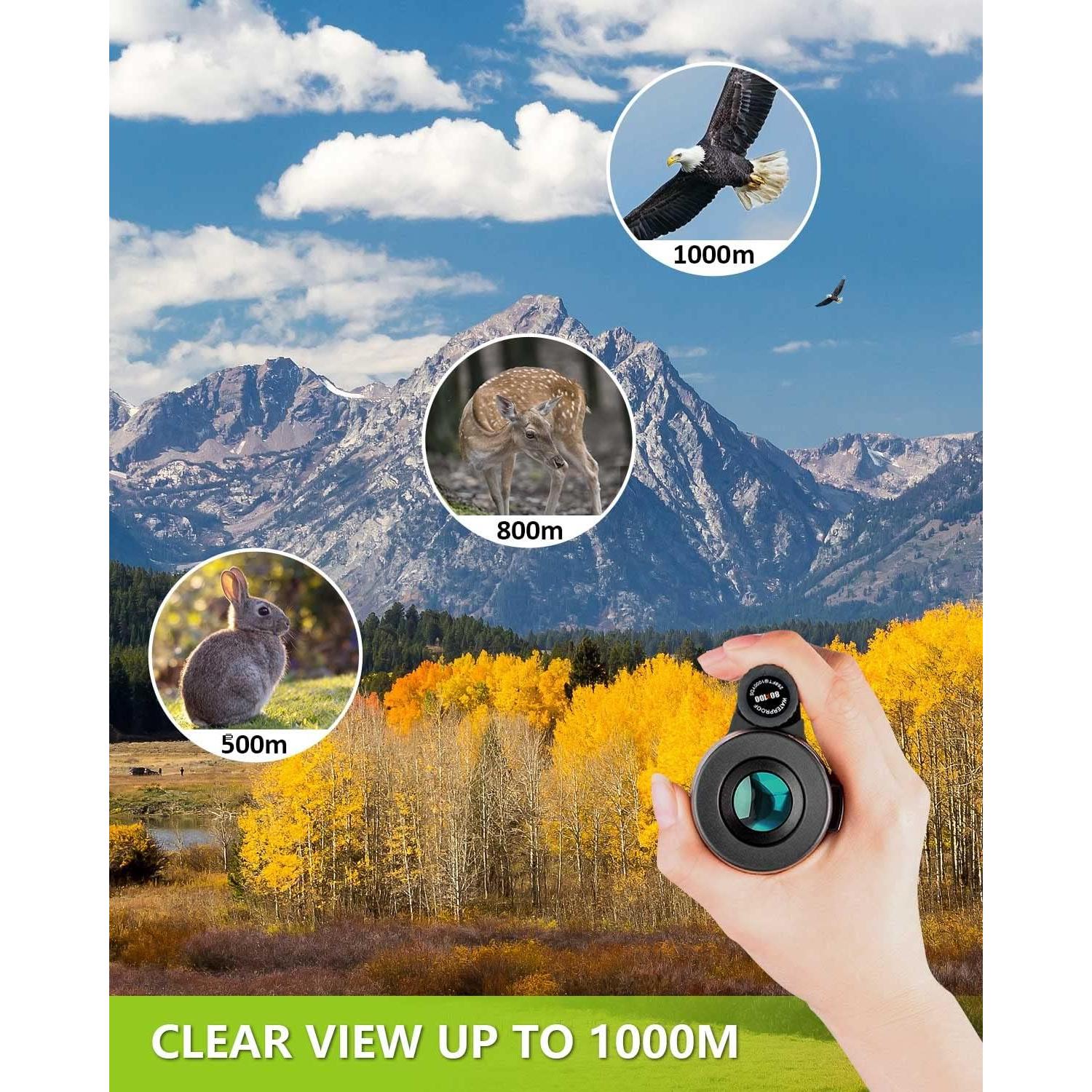 Monocular 80x100 MICOTA con adaptador para smartphone y trípode