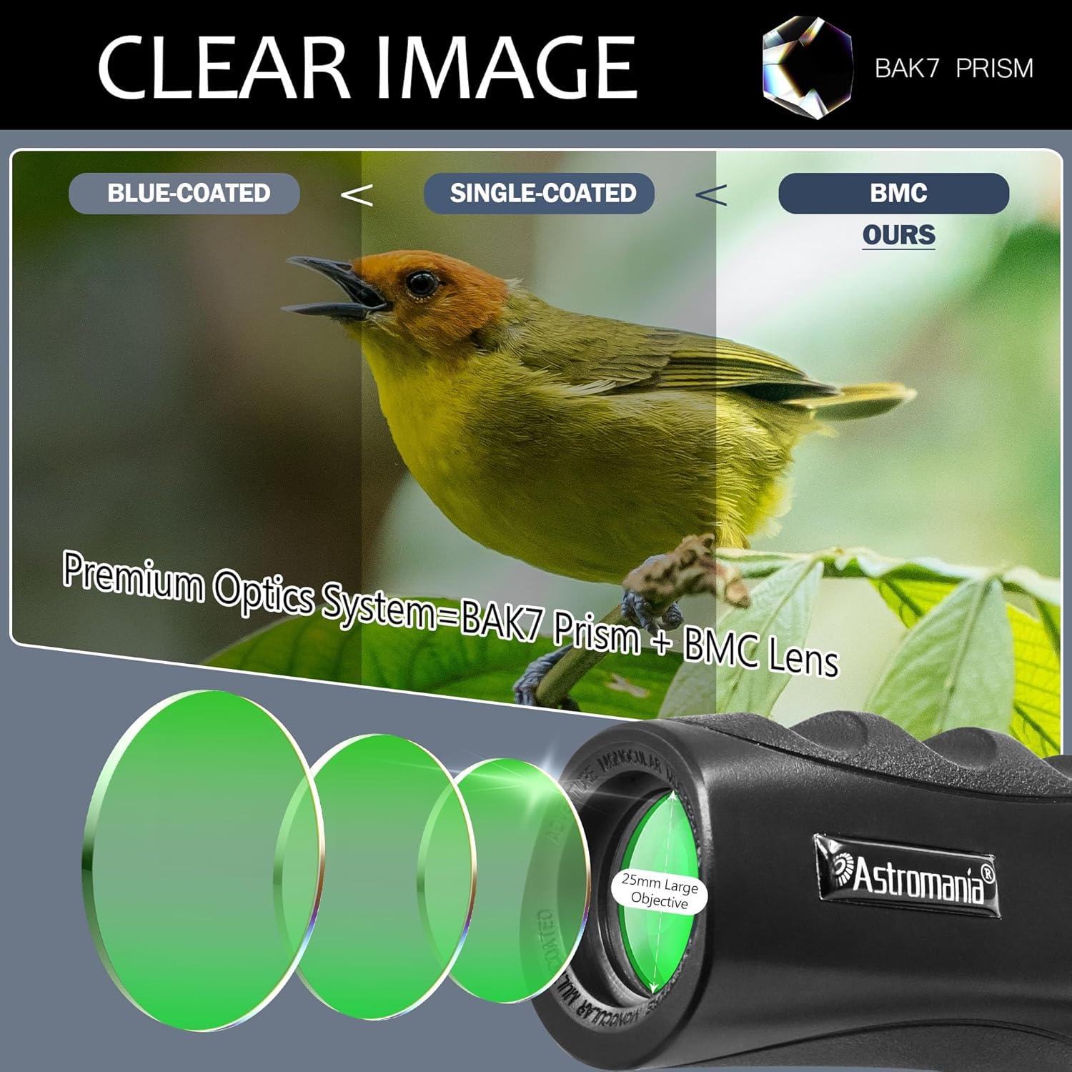 Monóculo Compacto Impermeable Astromania 10x25 para Aventura