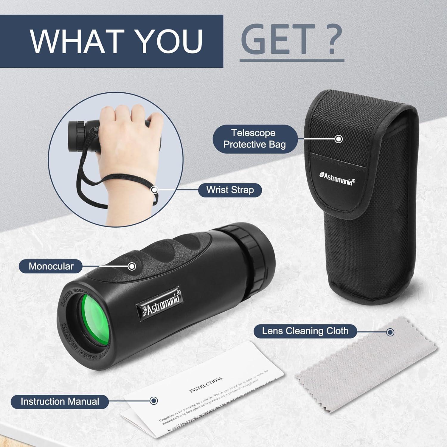 Monóculo Compacto Impermeable Astromania 10x25 para Aventura