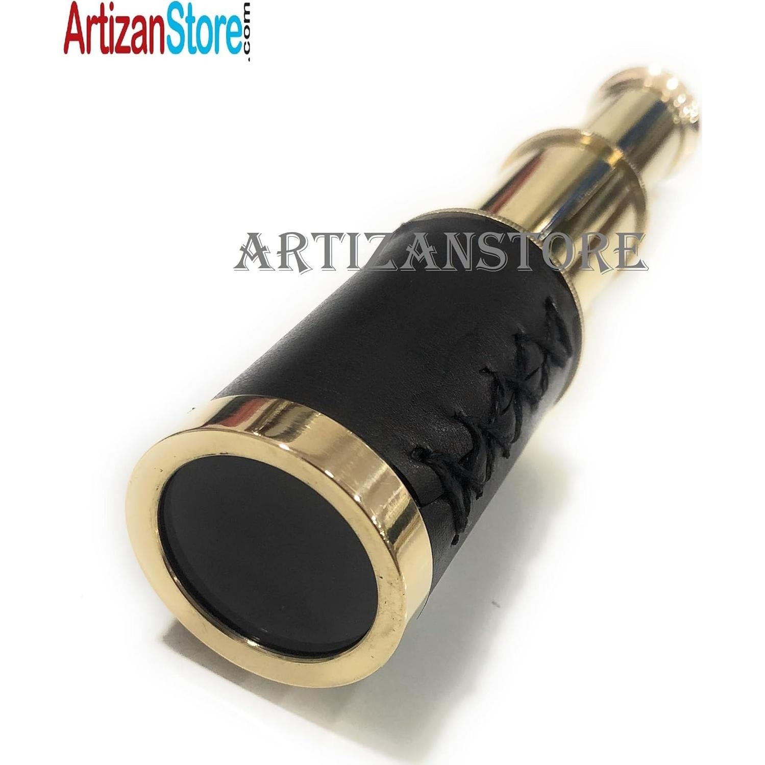 Telescopio Manual de Bronce Artizanstore 15 cm con Funda de Cuero