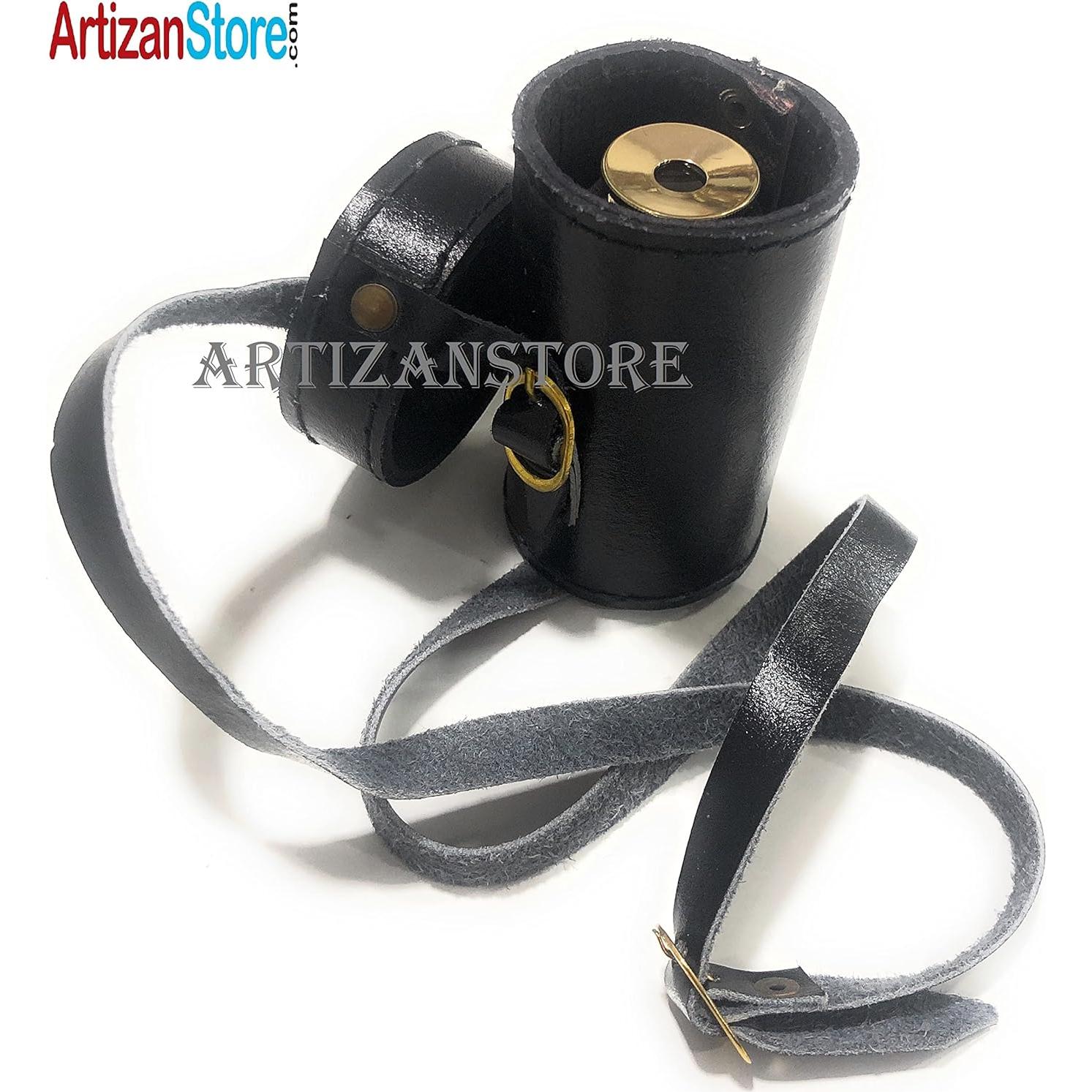 Telescopio Manual de Bronce Artizanstore 15 cm con Funda de Cuero