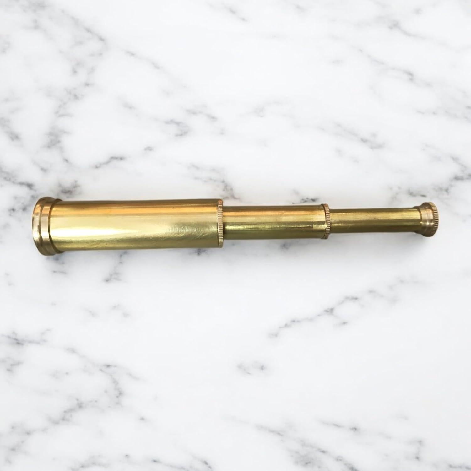 Telescopio Miniatura de Latón Hecho a Mano 12.7 cm - Vintage
