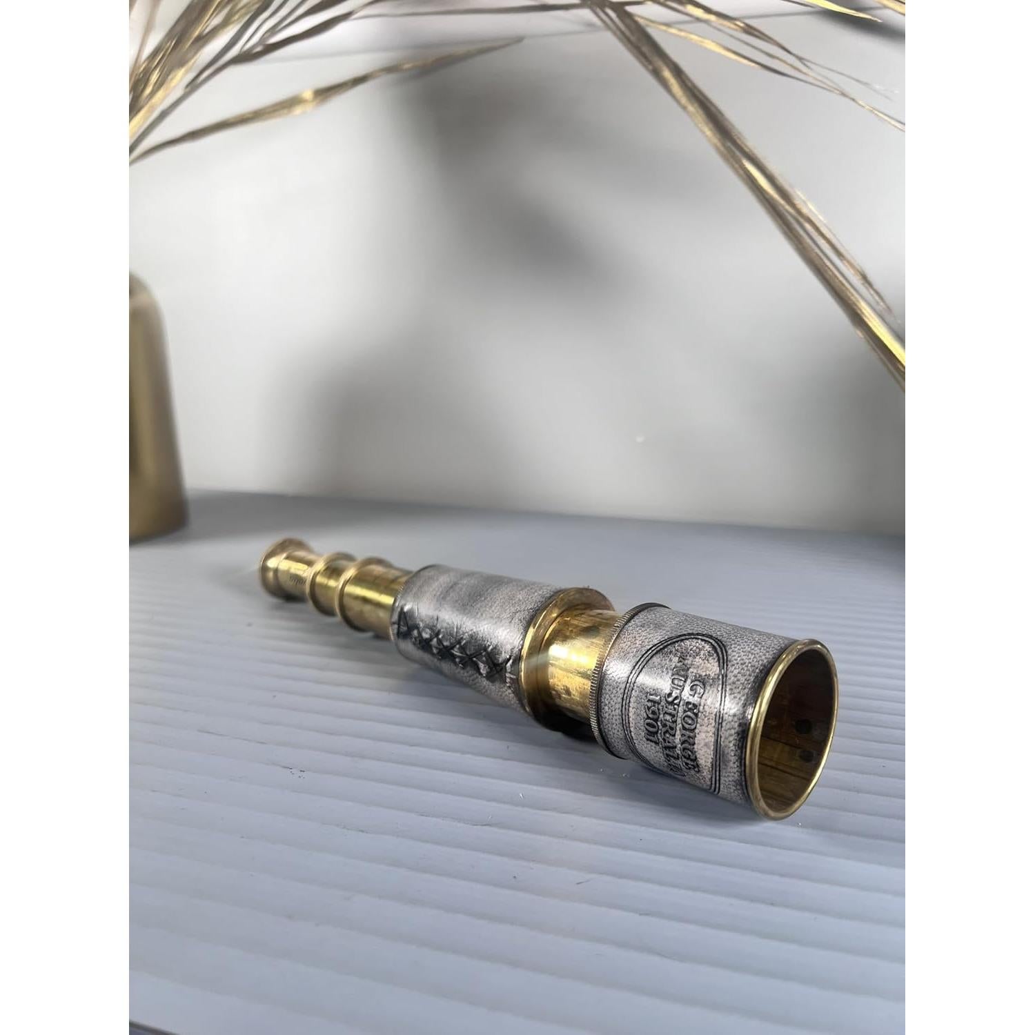 Telescopio de Mano de Latón Antiguo 45.72 cm para Camping