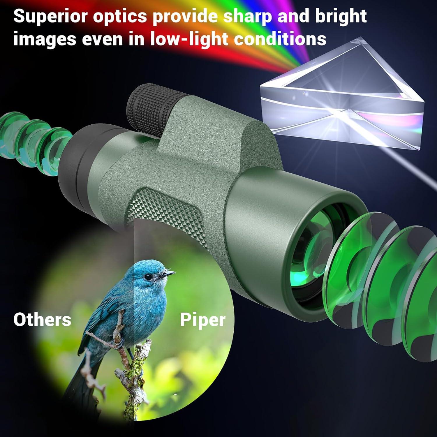 Telescopio Monocular 12x50 AMITHER HD Compacto para Smartphone