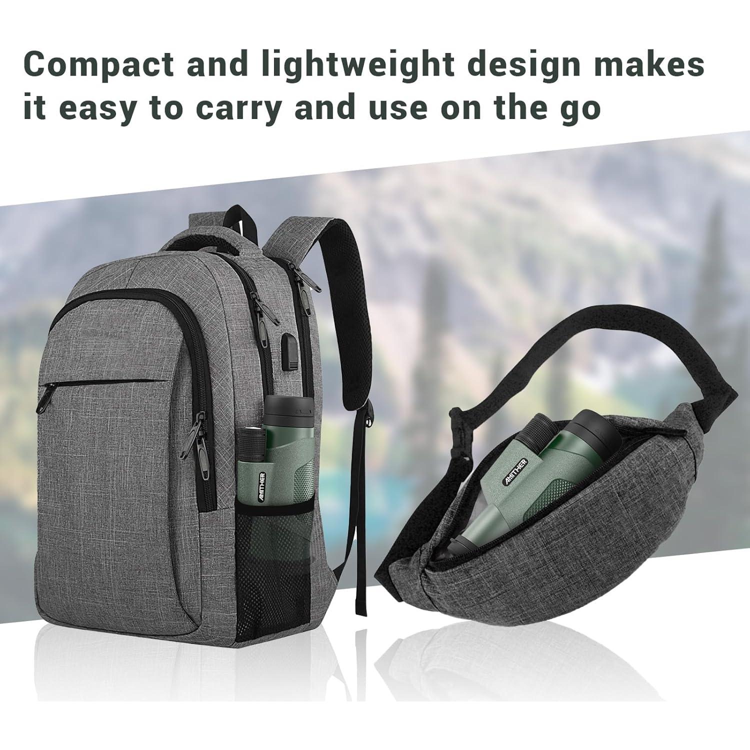 Telescopio Monocular 12x50 AMITHER HD Compacto para Smartphone