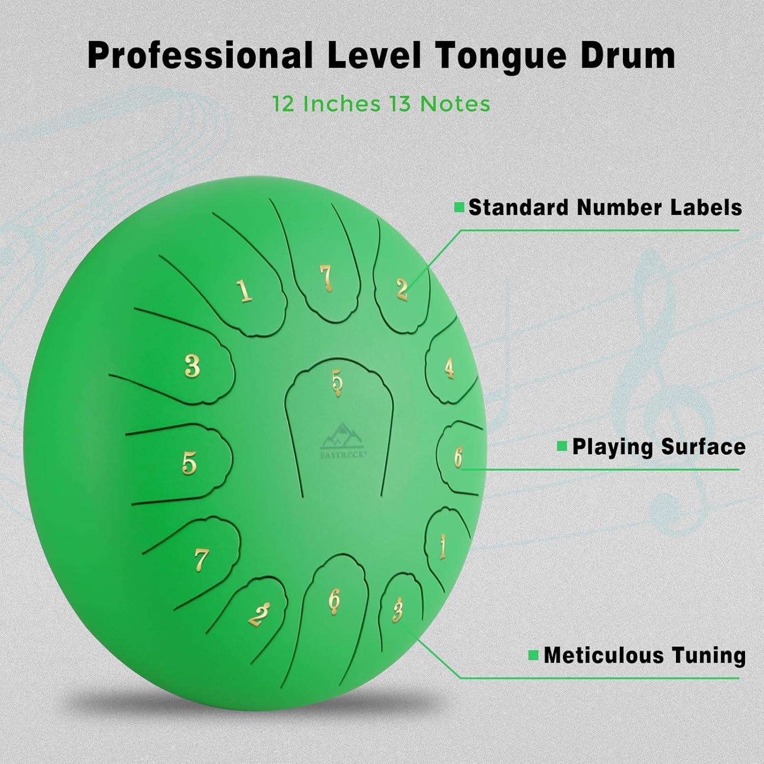 Tambor de Lengua de Acero EASTROCK 30.48 cm Clave C con Accesorios