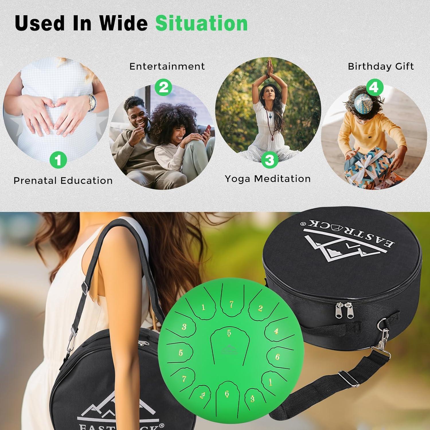 Tambor de Lengua de Acero EASTROCK 30.48 cm Clave C con Accesorios