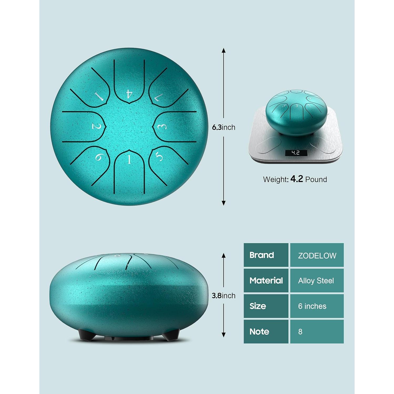 Tambor de Lluvia ZODELOW 17.5cm 8 Notas con Bolsa y Maquetas