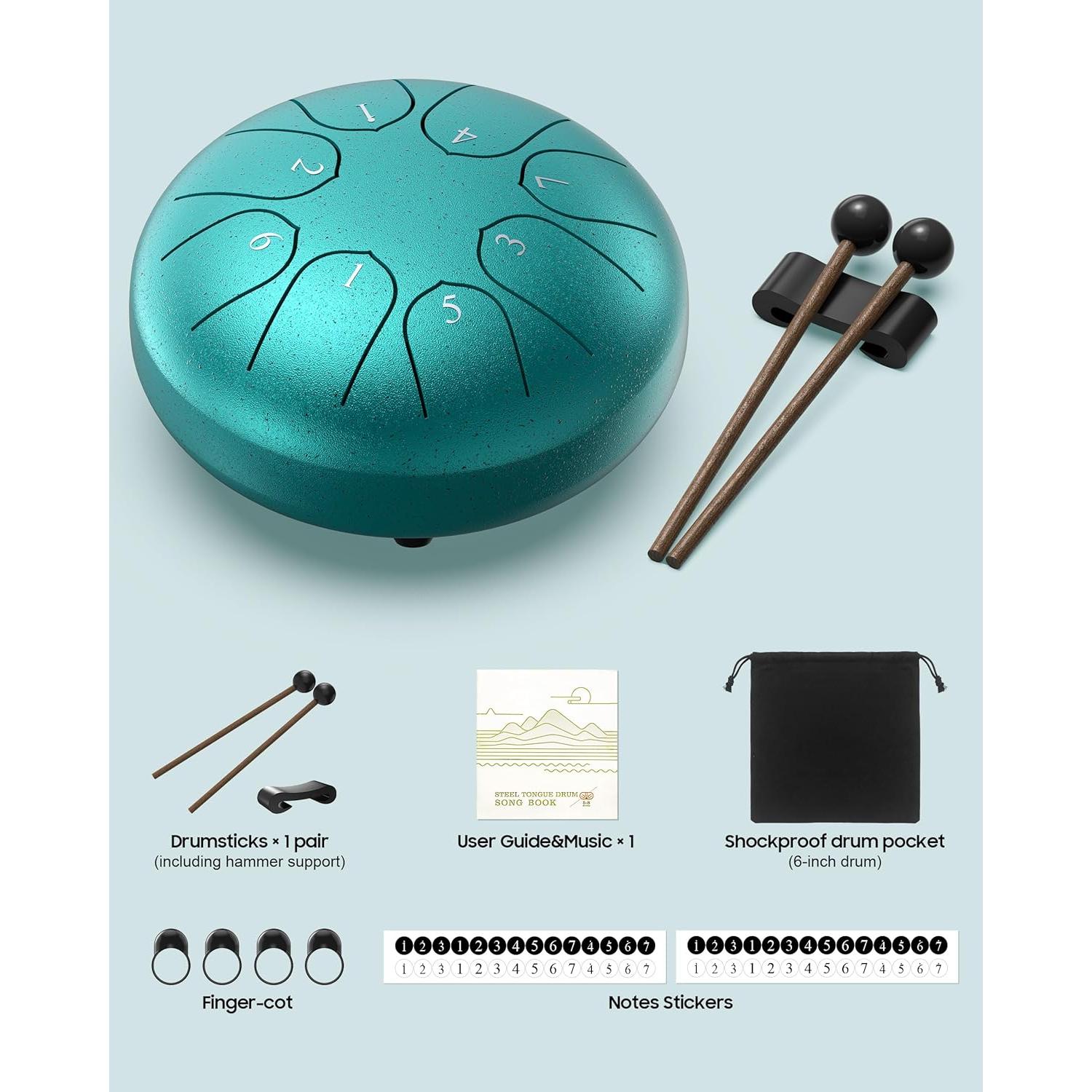 Tambor de Lluvia ZODELOW 17.5cm 8 Notas con Bolsa y Maquetas