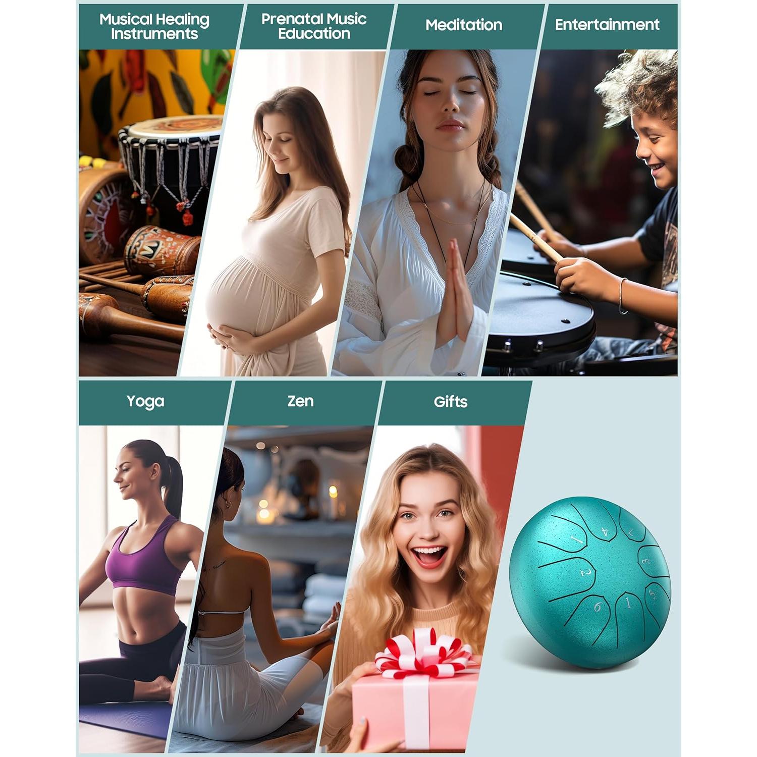 Tambor de Lluvia ZODELOW 17.5cm 8 Notas con Bolsa y Maquetas