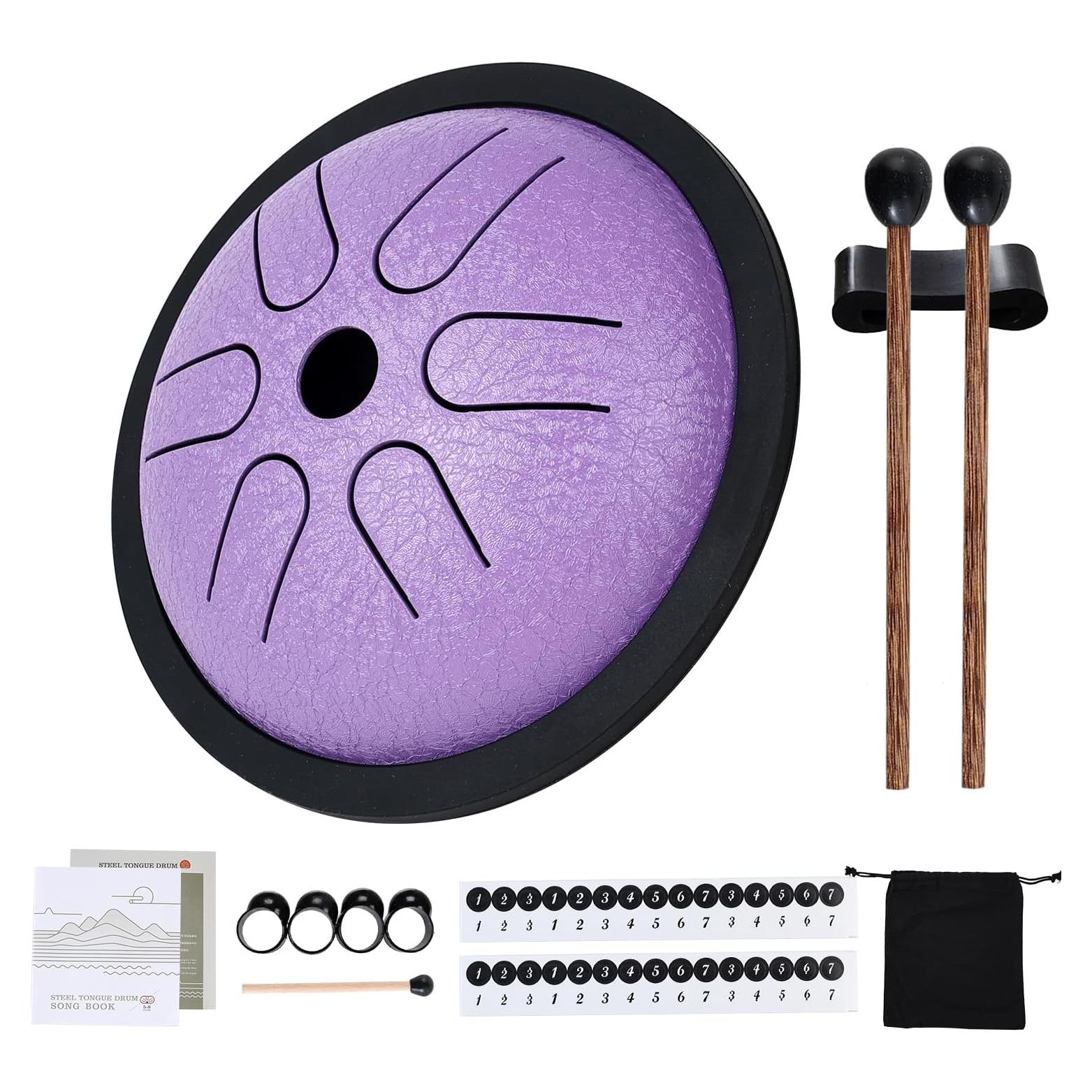 Tambor de Lengua de Acero Yahpetes 14 cm 6 Notas C Púrpura