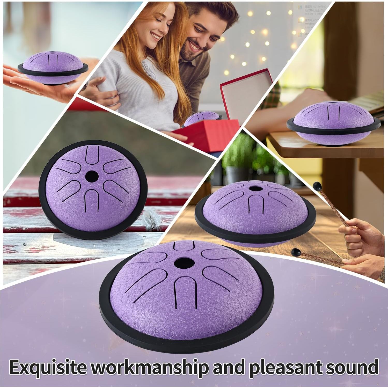 Tambor de Lengua de Acero Yahpetes 14 cm 6 Notas C Púrpura