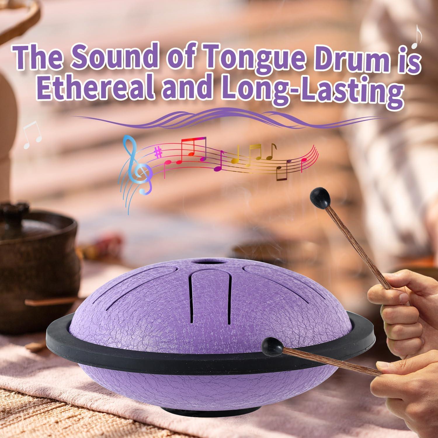 Tambor de Lengua de Acero Yahpetes 14 cm 6 Notas C Púrpura