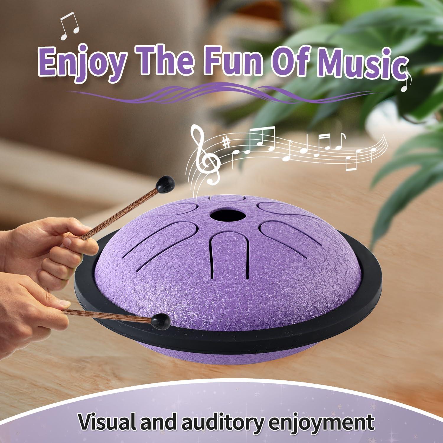 Tambor de Lengua de Acero Yahpetes 14 cm 6 Notas C Púrpura